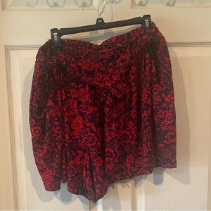 2X red and blue floral shirts